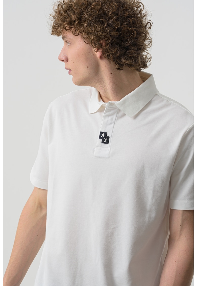 Тениска с яка и монограм ARMANI EXCHANGE