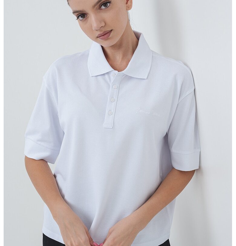 Тениска с яка и паднали ръкави ARMANI EXCHANGE