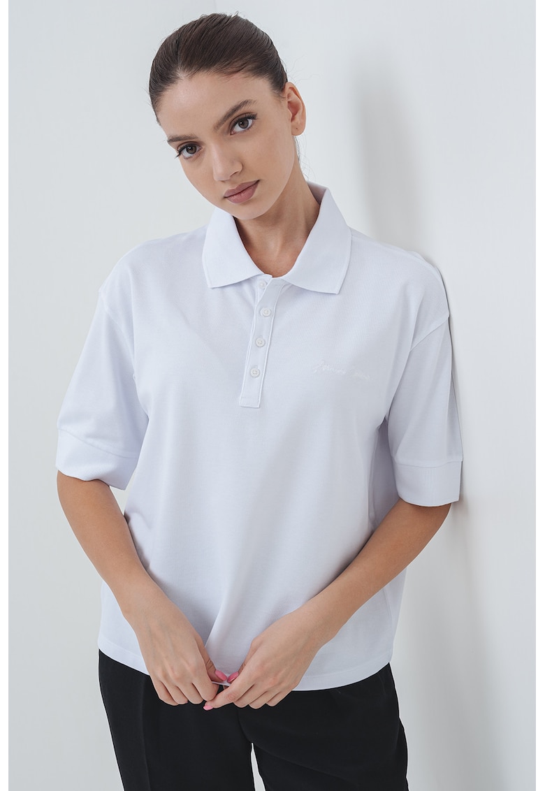 Тениска с яка и паднали ръкави ARMANI EXCHANGE