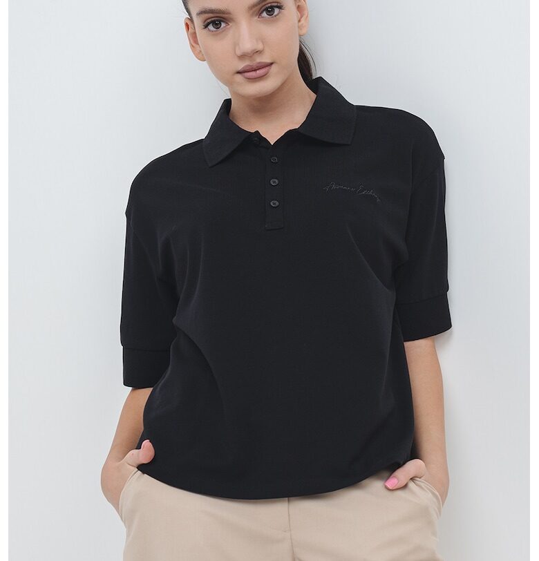 Тениска с яка и паднали ръкави ARMANI EXCHANGE