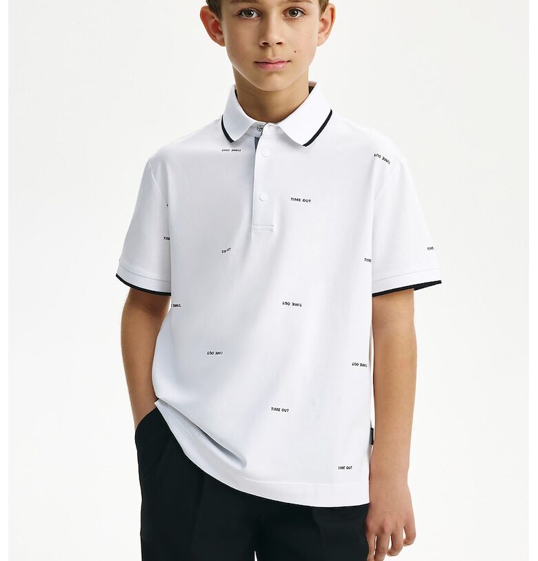 Тениска с яка и принт GULLIVER