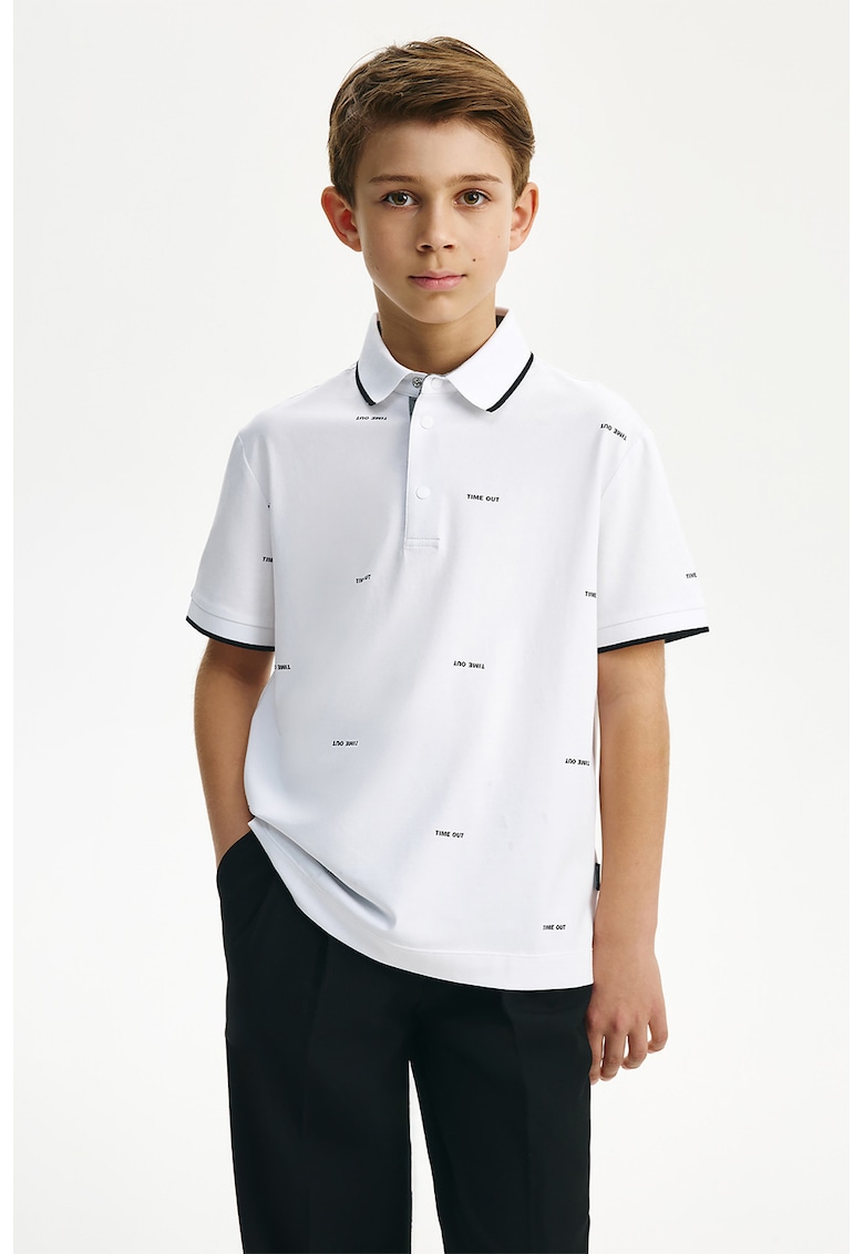 Тениска с яка и принт GULLIVER