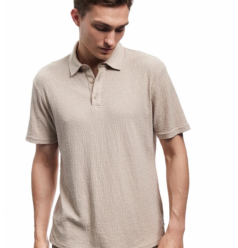 Тениска с яка и релеф KOTON