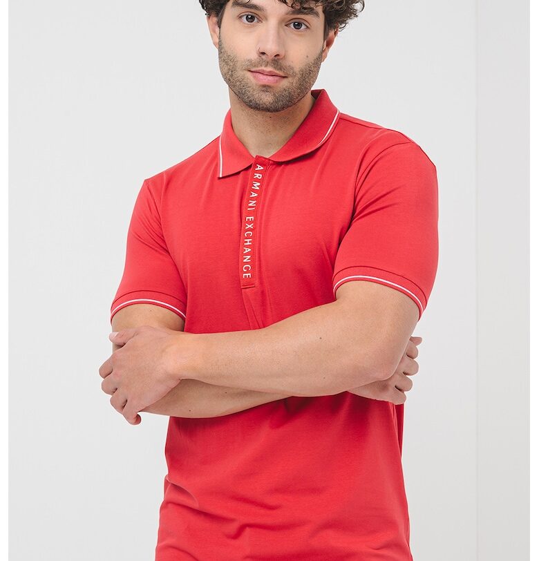 Тениска с яка с къс цип ARMANI EXCHANGE