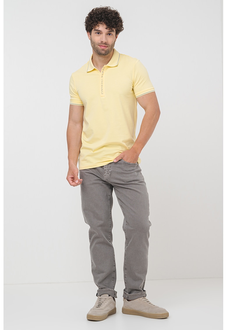 Тениска с яка с къс цип ARMANI EXCHANGE