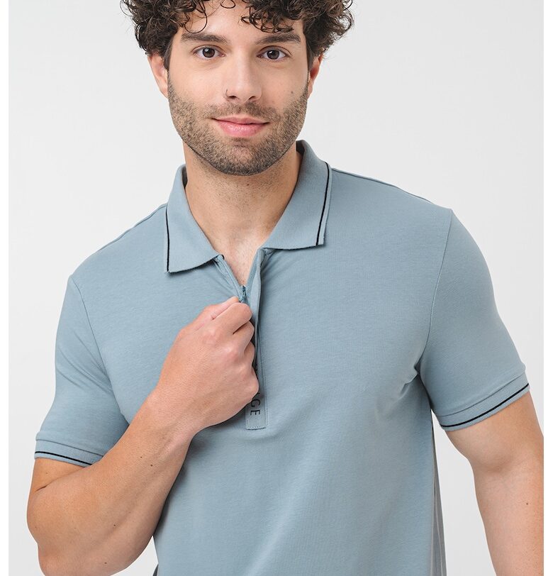 Тениска с яка с къс цип ARMANI EXCHANGE