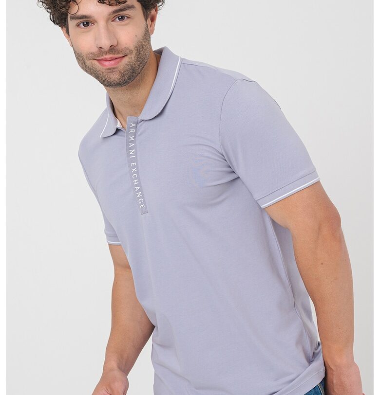 Тениска с яка с къс цип ARMANI EXCHANGE