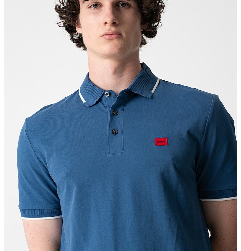 Тениска слим Deresino с яка HUGO