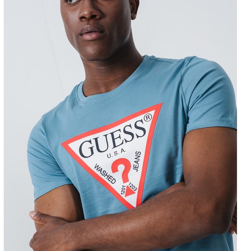 Тениска слим с лого GUESS