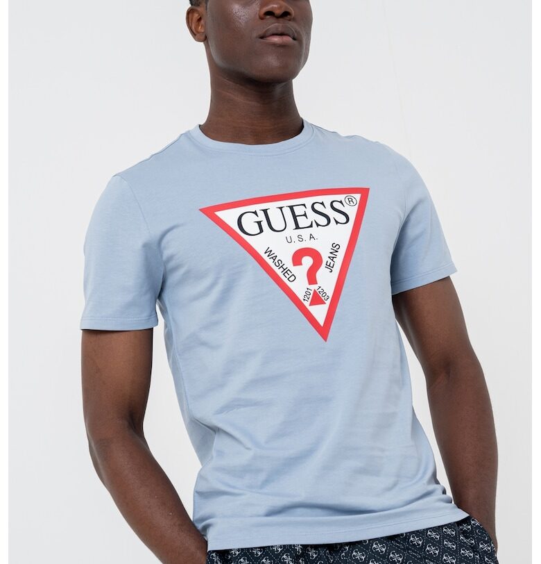 Тениска слим с лого GUESS