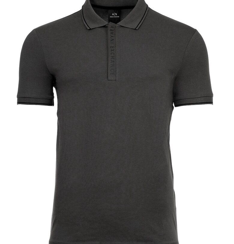 Тениска слим с памук с яка ARMANI EXCHANGE