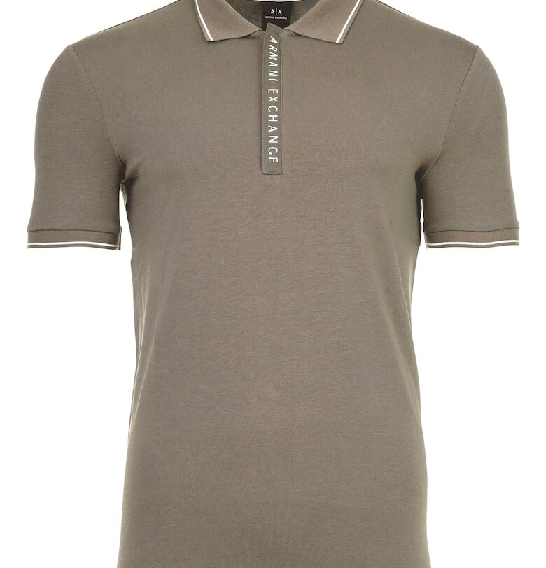 Тениска слим с памук с яка ARMANI EXCHANGE