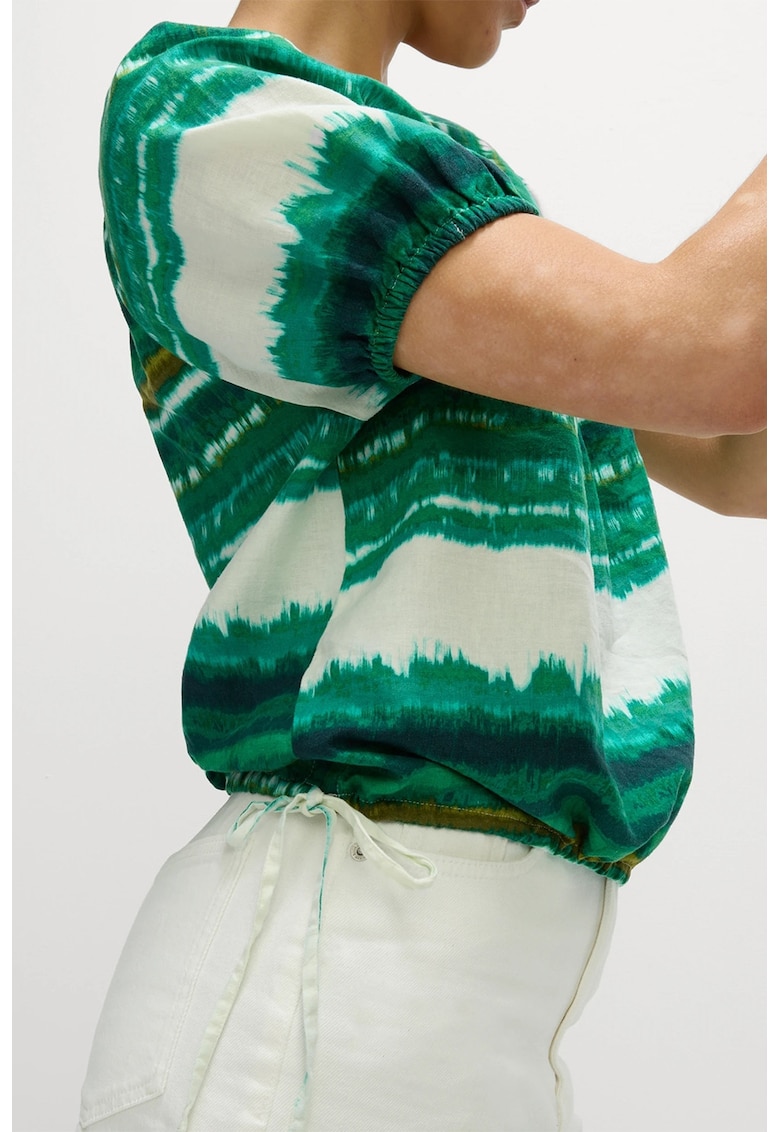 Топ с лен с реглан ръкави Marks  Spencer