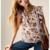 Топ с овално деколте и принт Marks  Spencer