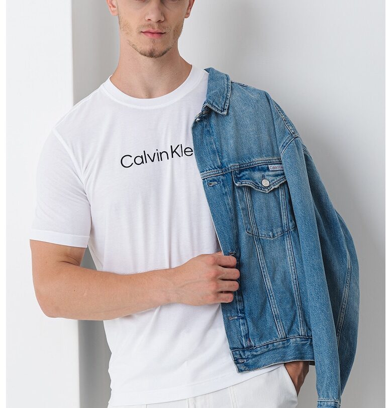 Тренировъчна тениска с овално деколте CALVIN KLEIN