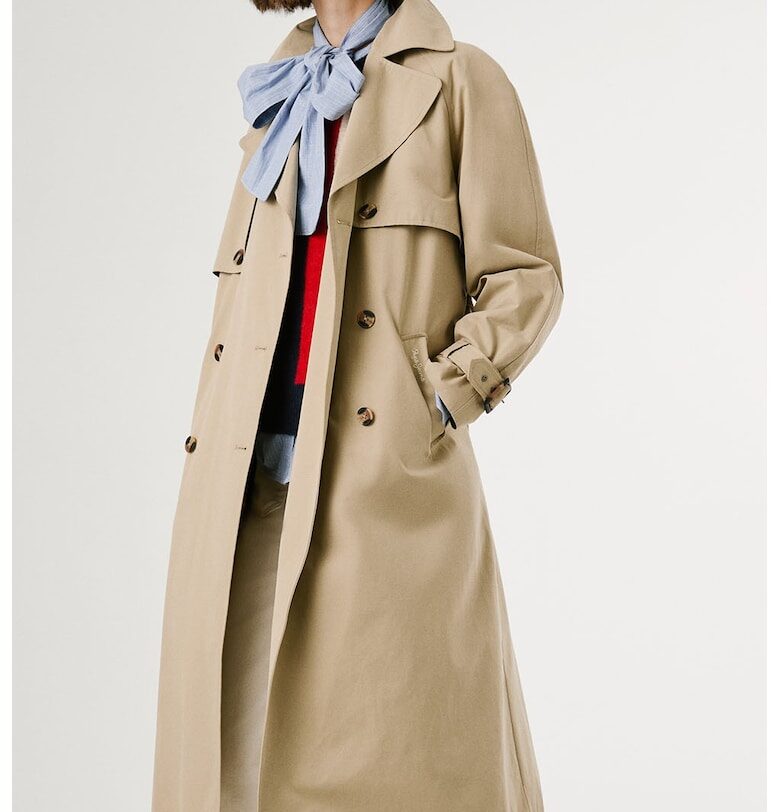 Тренч с копчета и колан Pepe Jeans London