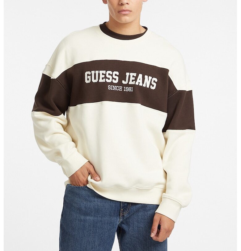 Уголемен суитшърт с овално деколте GUESS JEANS