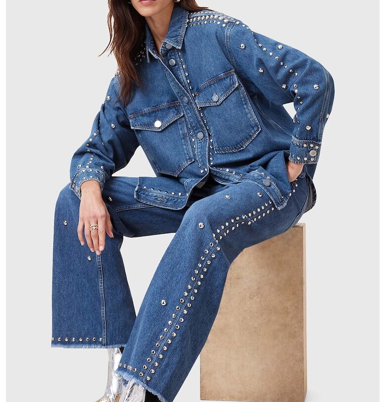 Уголемена дънкова риза Alba AllSaints