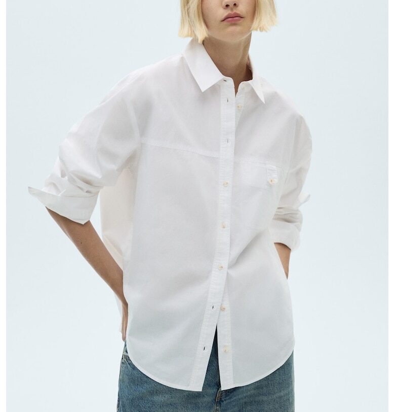 Уголемена памучна риза Mango