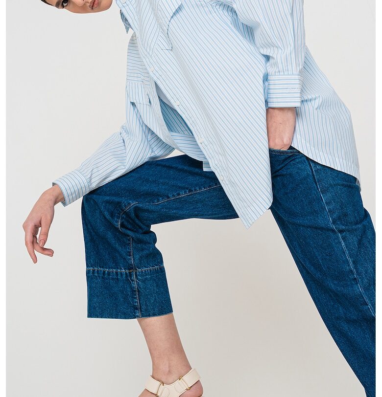 Уголемена раирана риза с джобове на гърдите BOSS