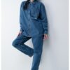 Уголемена риза от деним с цип KARL LAGERFELD JEANS