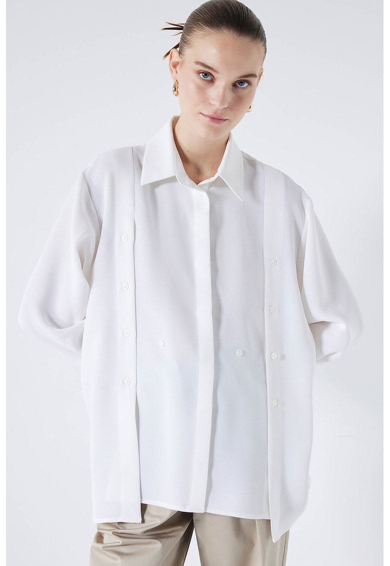 Уголемена риза от лиосел с паднали ръкави Ipekyol