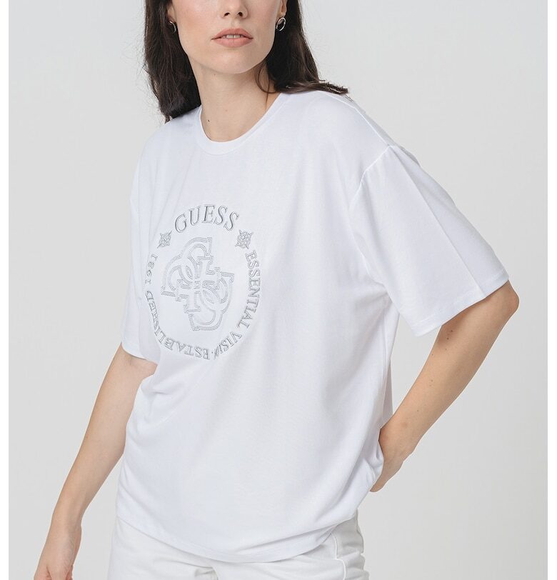 Уголемена тениска с лого GUESS