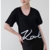 Уголемена тениска с лого на подгъва Karl Lagerfeld