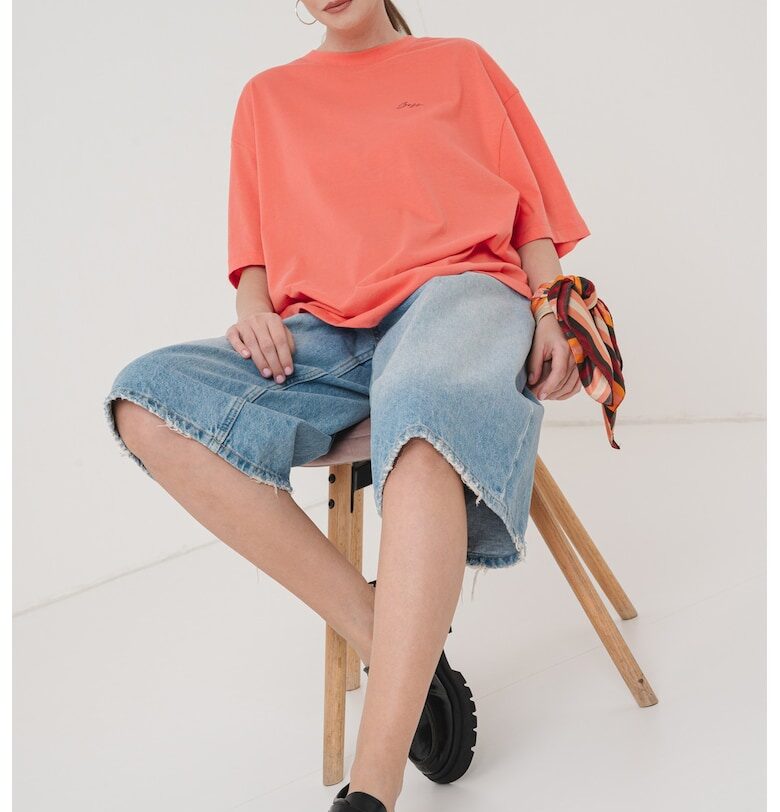 Уголемена тениска с паднали ръкави BOSS