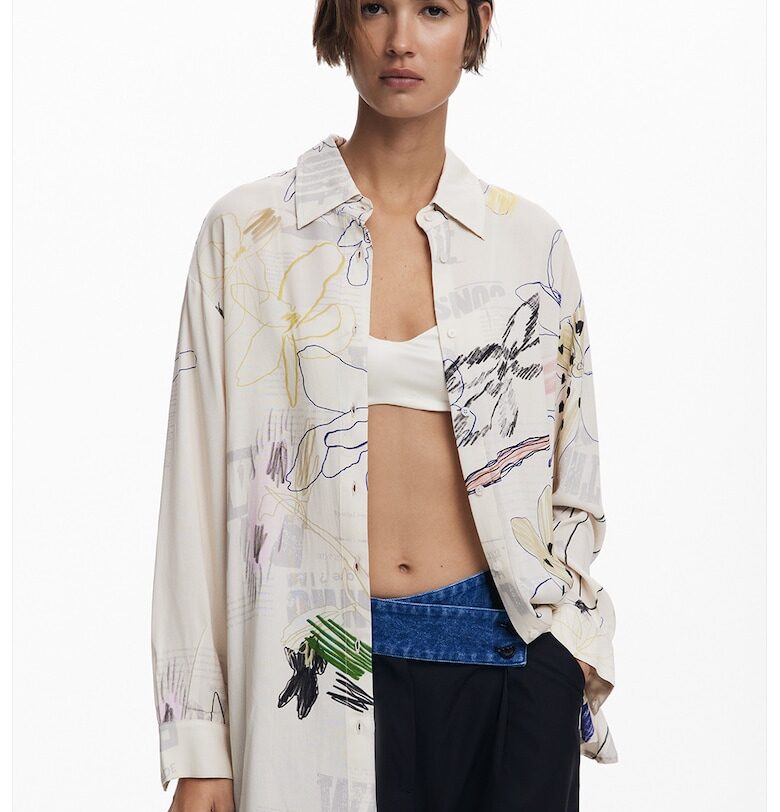 Уголемена флорална риза DESIGUAL