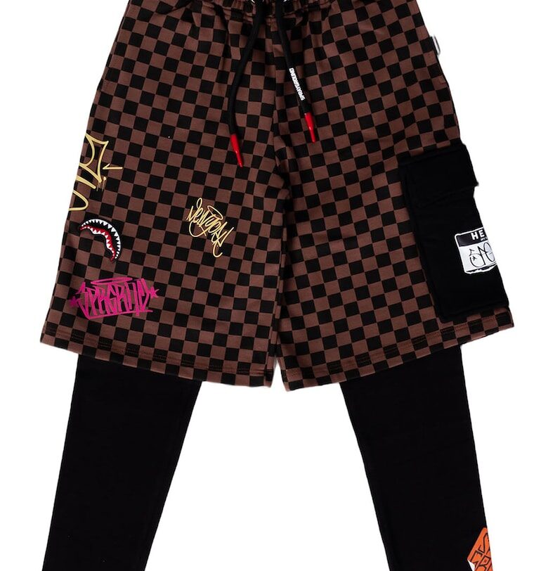 Унисекс десениран панталон с дизайн 2 в 1 Sprayground