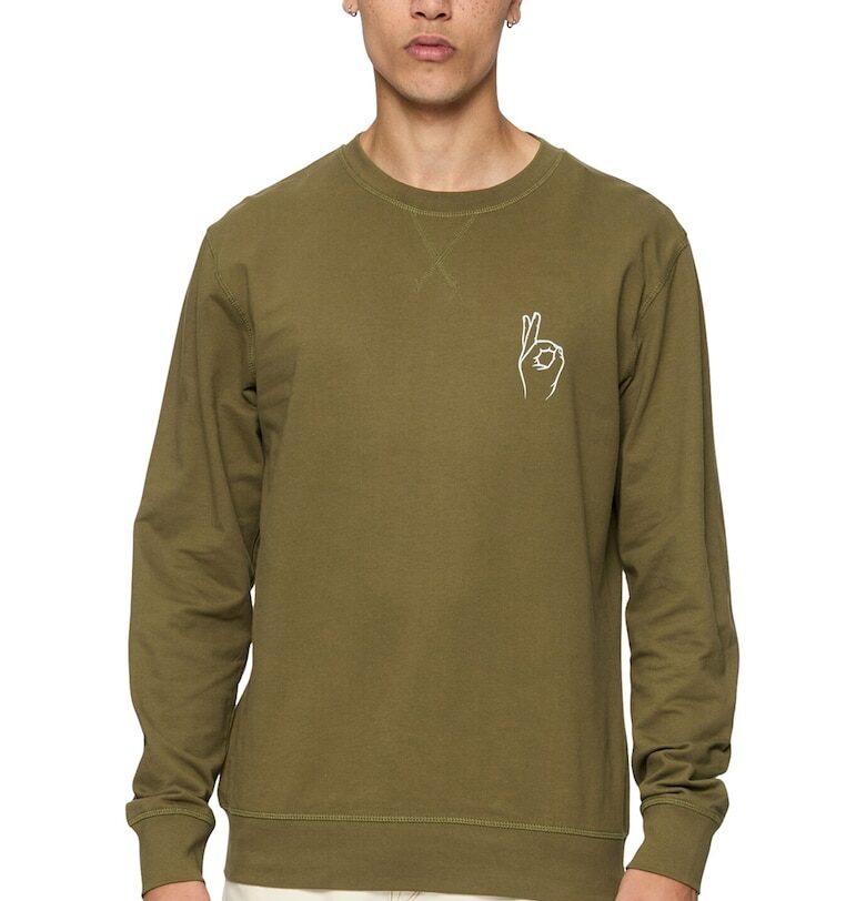 Унисекс памучен суитшърт с овално деколте Mister tee