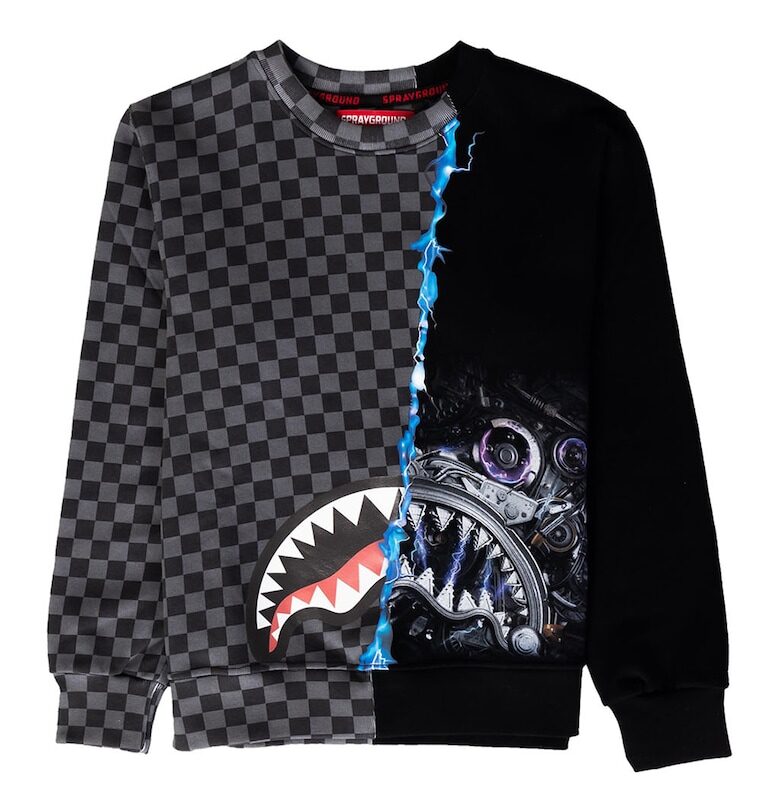 Унисекс суитшърт с шарка и еластични маншети Sprayground