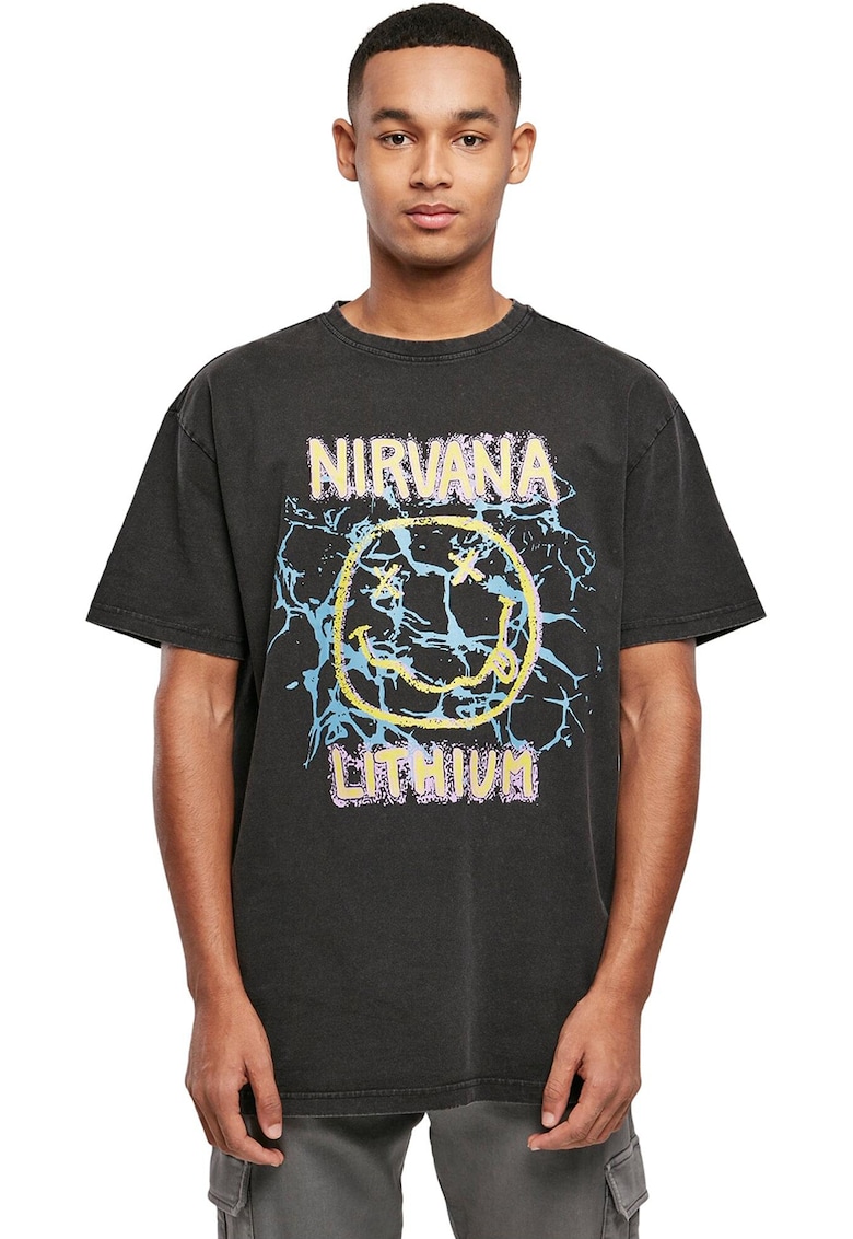 Унисекс тениска с паднали ръкави и принт Mister tee