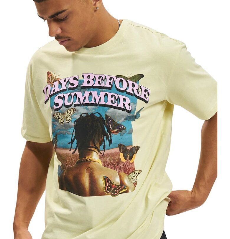 Унисекс тениска с фигурална щампа и надпис Mister tee