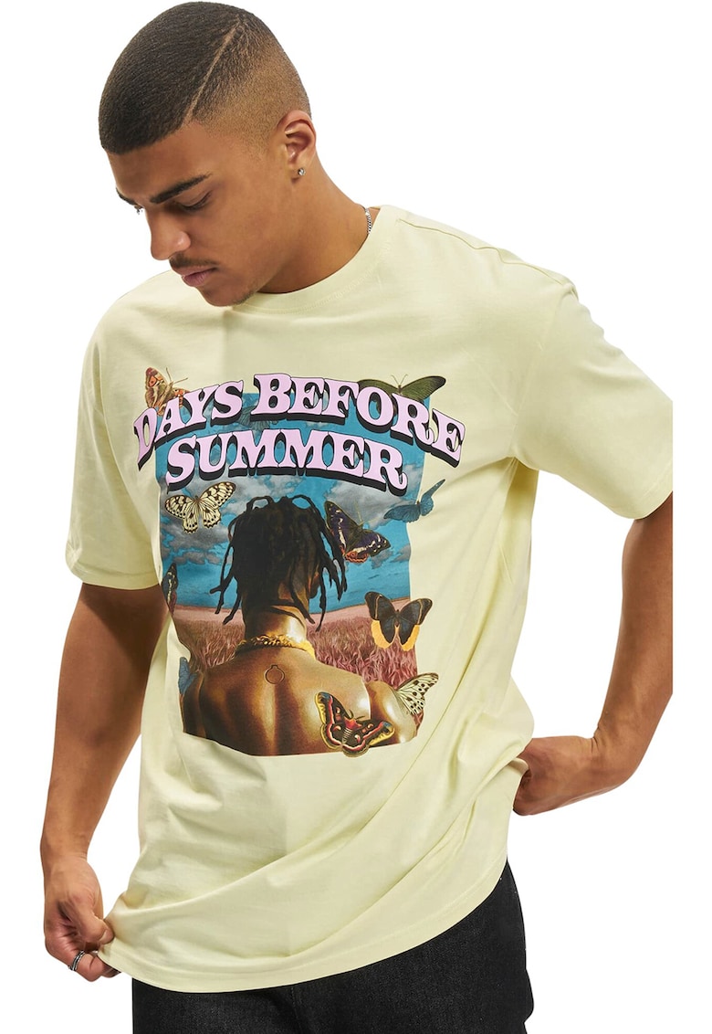 Унисекс тениска с фигурална щампа и надпис Mister tee