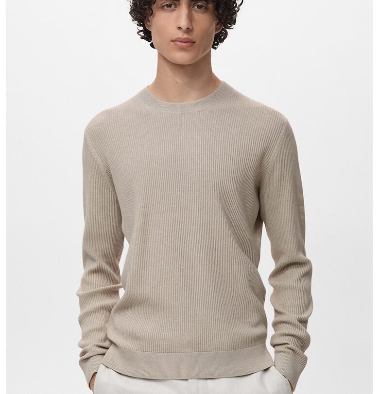 Фино плетен памучен пуловер Mango