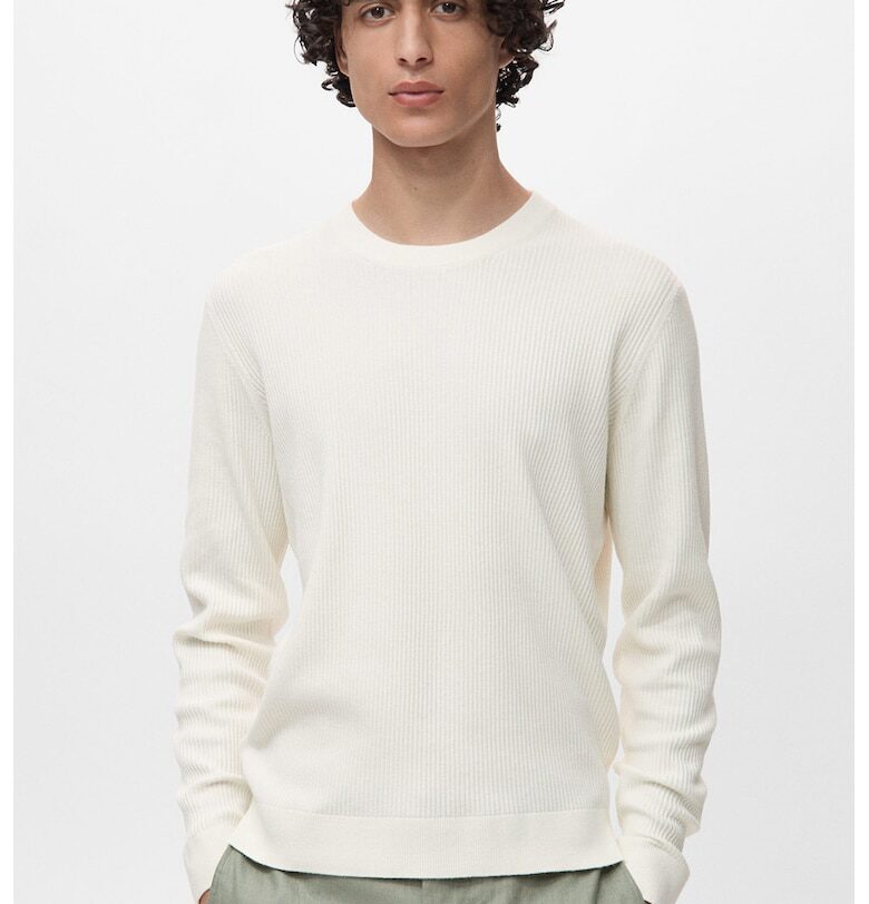 Фино плетен памучен пуловер Mango