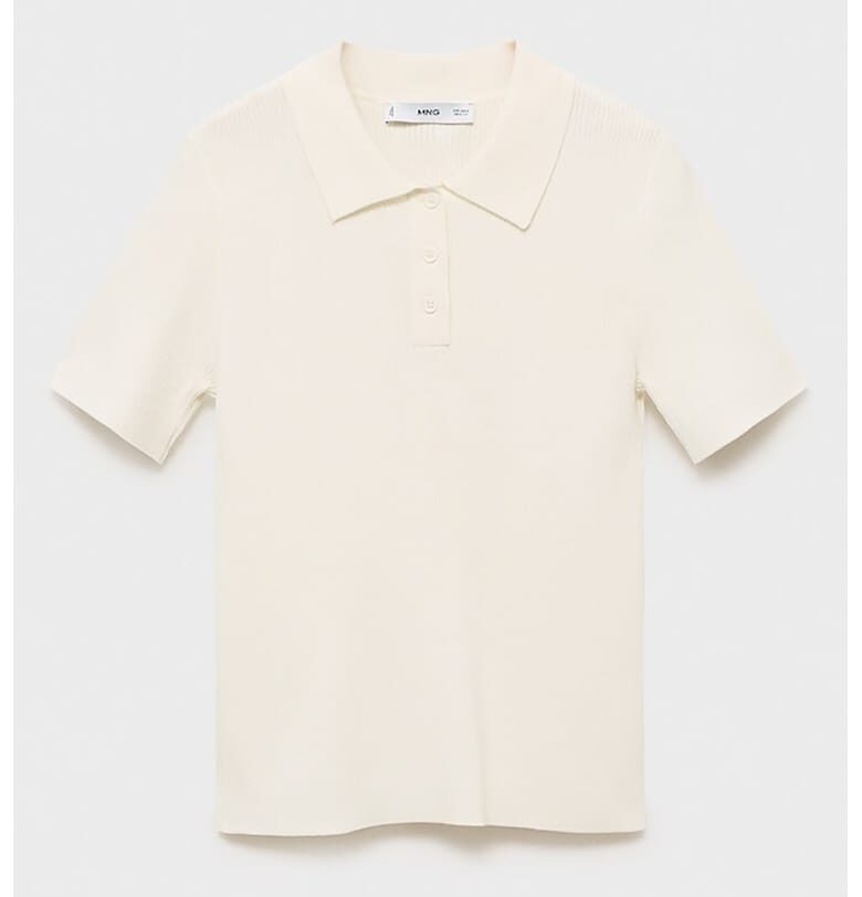 Фино плетен пуловер с къси ръкави Mango