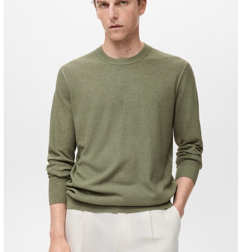 Фино плетен пуловер с овално деколте Mango