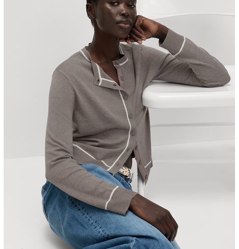 Фино плетена жилетка с копчета Marks  Spencer