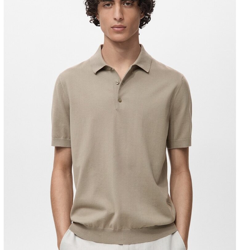 Фино плетена тениска с яка Mango