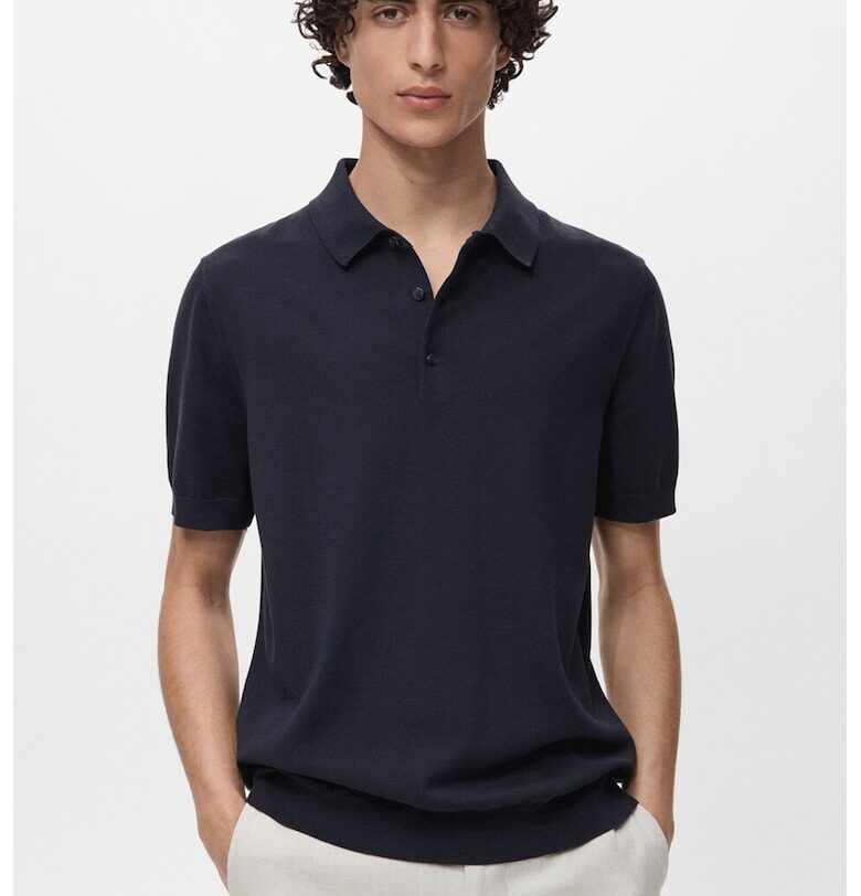 Фино плетена тениска с яка Mango