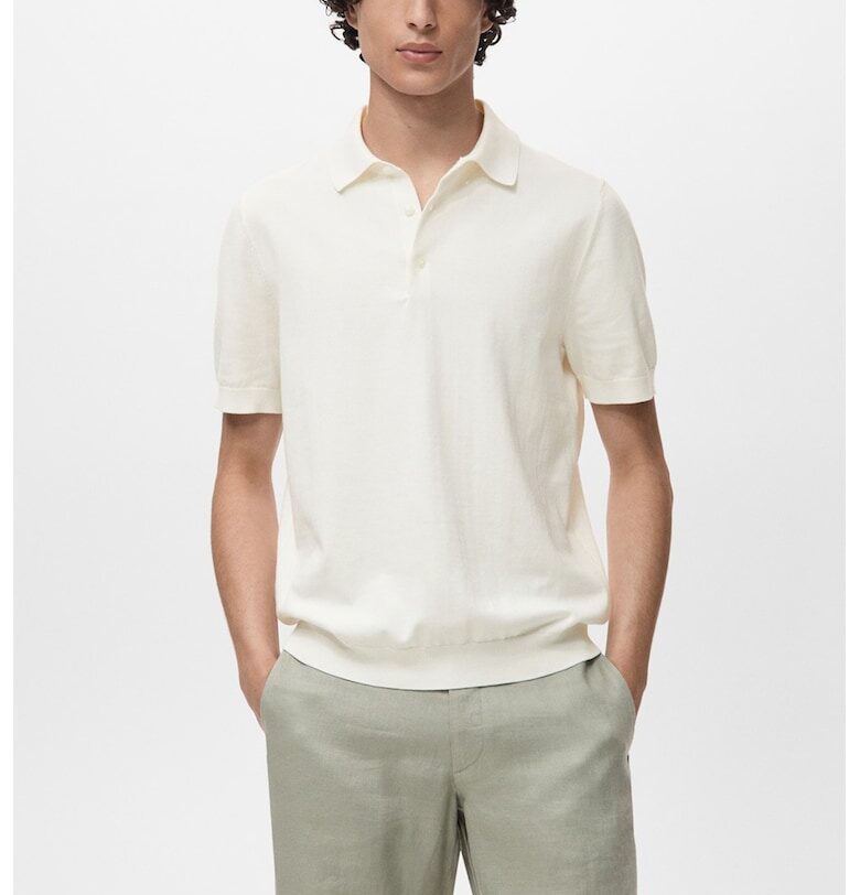 Фино плетена тениска с яка Mango