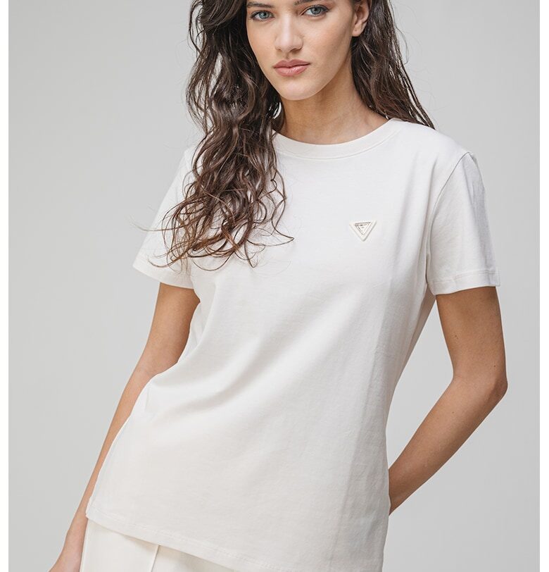 Фитнес тениска с овално деколте и лого GUESS