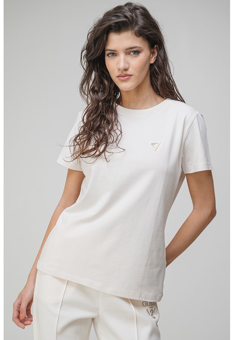 Фитнес тениска с овално деколте и лого GUESS