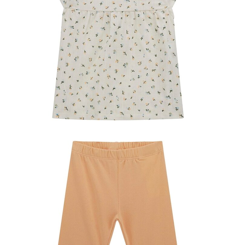 Флорална блуза с къси ръкави и панталон - 2 части GUESS KIDS
