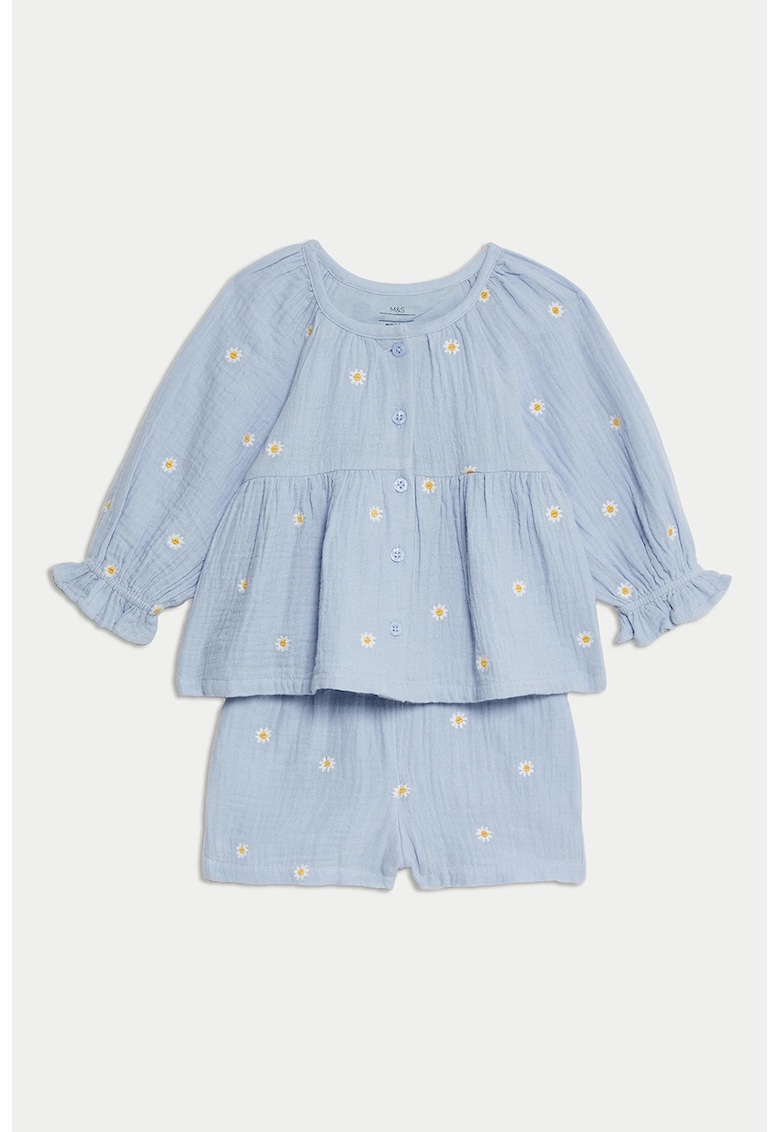 Флорална памучна пижама Marks  Spencer