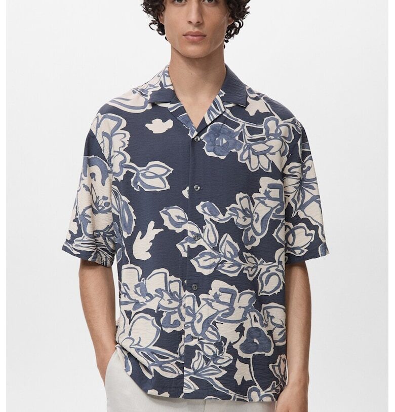 Флорална риза с копчета Mango