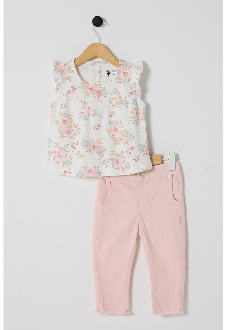 Флорална тениска и къс панталон - 2 части US Polo Assn